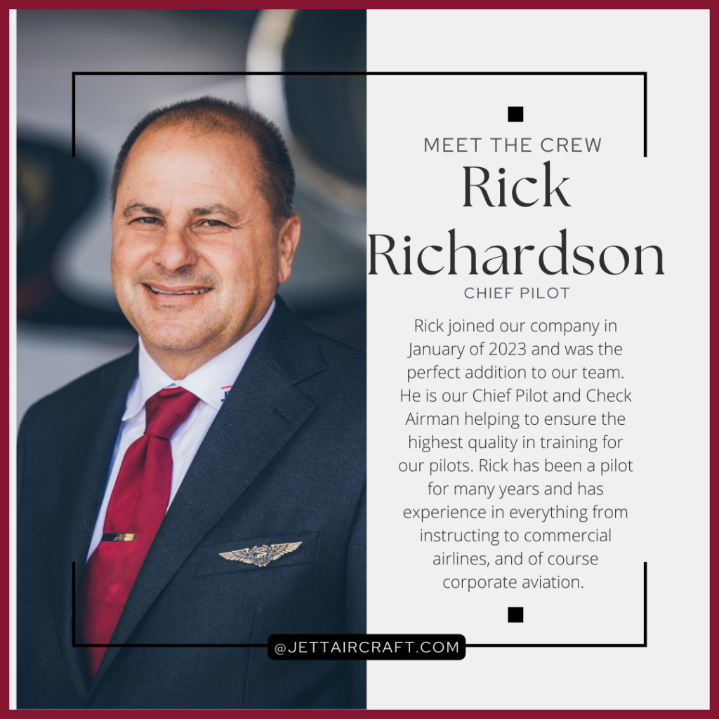 A picture of rick richardson, the owner and pilot.