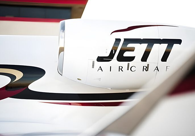 A jet airliner with the name of jetta on it.